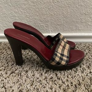 Burberry plaid print heels